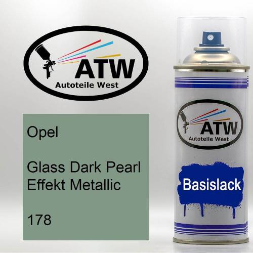 Opel, Glass Dark Pearl Effekt Metallic, 178: 400ml Sprühdose, von ATW Autoteile West.